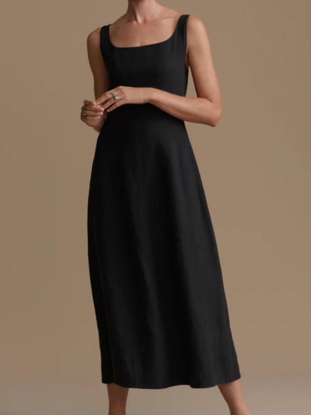 Jenni Kayne NEW Kinney Linen Dress Black Size Large